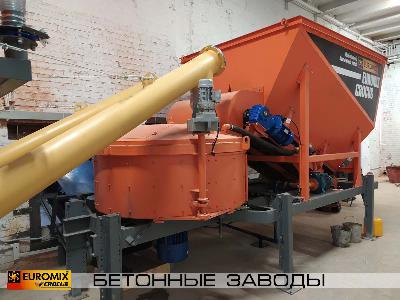 В Москве произведены пусконаладочные работы комплекса оборудования на базе мобильного бетонного завода EUROMIX CROCUS 15/750 с ленточным транспортером, станцией растаривания с системой аспирации и винтовыми конвейерами.