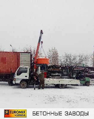 Произведена отгрузка бетоносмесителя роторного типа EUROMIX 600.750 со скиповым подъемником