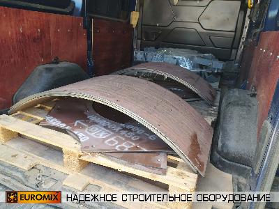 В Калужскую область отгружены быстроизнашиваемые запасные части (броня) для установки на бетоносмеситель EUROMIX 600.750, 2017 года выпуска.