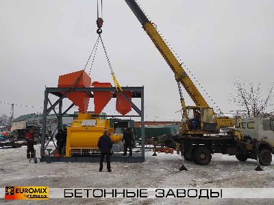 На собственной производственной базе в Туле перед отгрузкой проведена контрольная сборка бетоносмесительного узла стационарного бетонного завода EUROMIX CROCUS 150/3750.4.30.