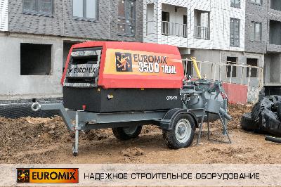 Фотоотчет из г. Щербинка, где введен в эксплуатацию автономный смеситель-пневмонагнетатель EUROMIX 350D TRAIL